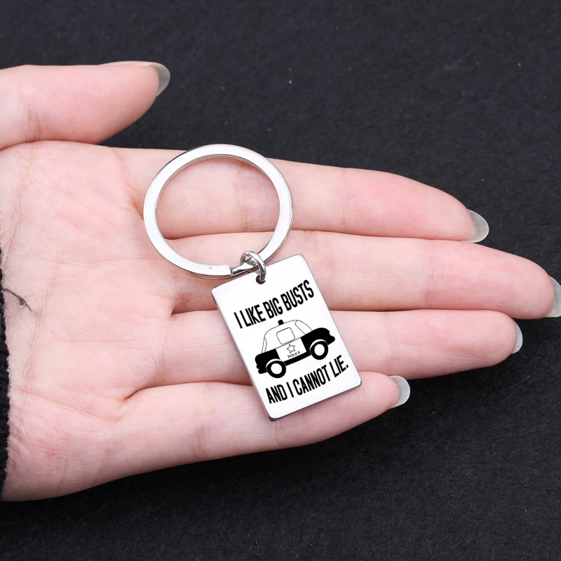 Брелок с гравировкой Я ЛЮБЛЮ большие буйы и не могу лгать для офицера