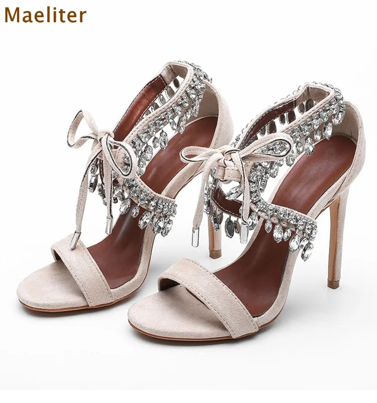 Великолепные сандалии со стразами для девочек Модельные туфли на ремешке с