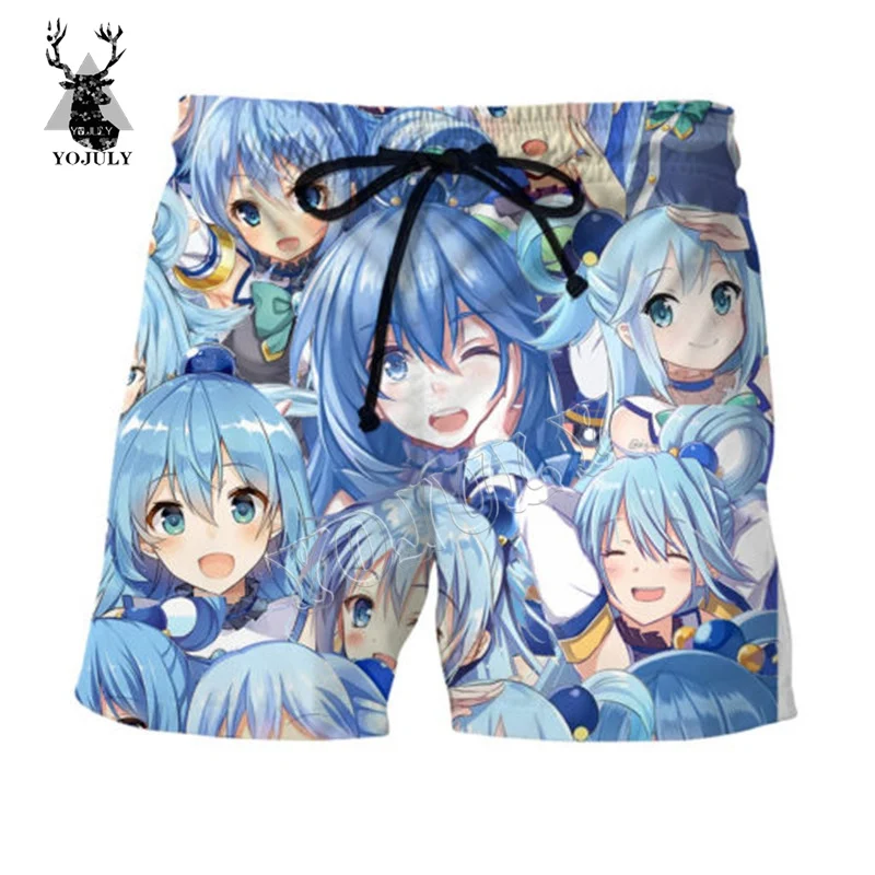 20 YOJULY летние мужские пляжные шорты женские 3D аниме девушка печатных Harajuku модные повседневные короткие брюки унисекс Шорты для плавания DK12 - Цвет: 20