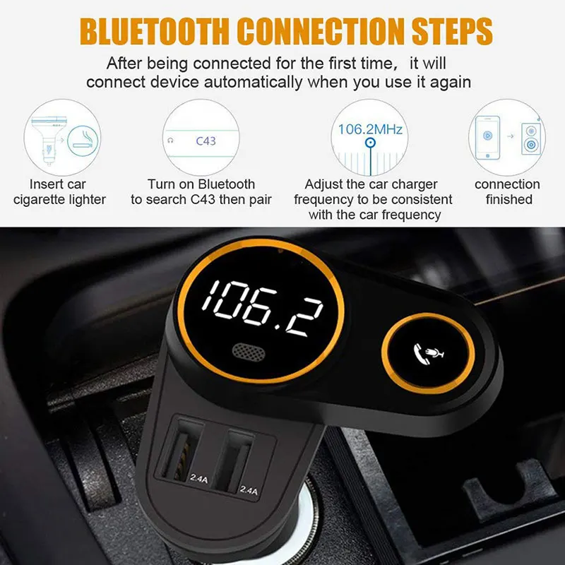 ANLUD FM передатчик Высокое качество Поворот Bluetooth Handsfree автомобильный комплект