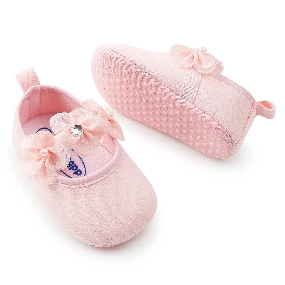 

Beautiful Flower Band Infant Baby Shoes Classic Princess Girl Crib Sneaker Prewalkers Soft Bottom Anti-slip Shoes