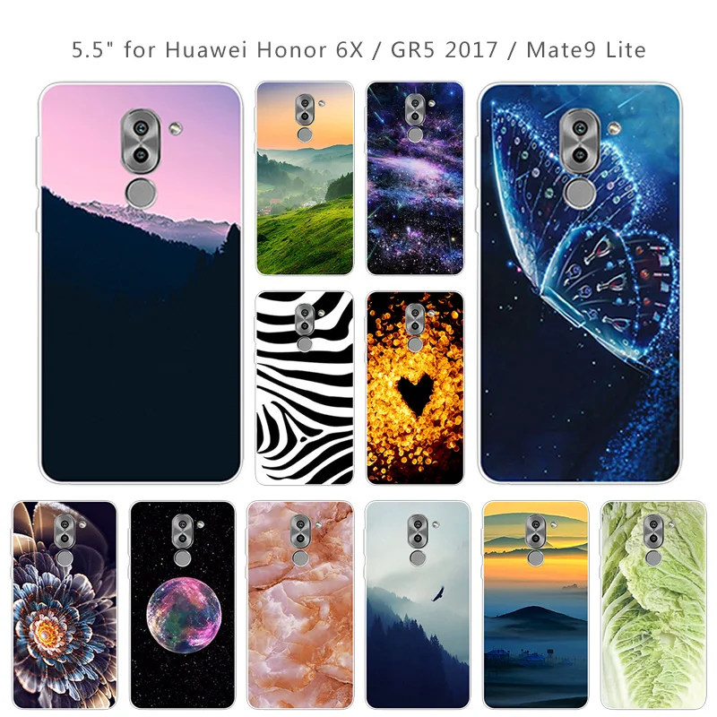 Роскошный чехол для Huawei Honor 6X задняя крышка GR5 2017 прозрачные чехлы Mate 9 Lite Scenic Eagle Capa