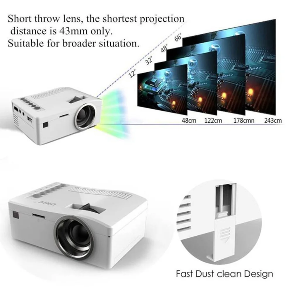 1080 P HD светодиодный домашний игровой кинотеатр Mulitmedia кинотеатр USB AV TF Full HDMI портативный мини-проектор