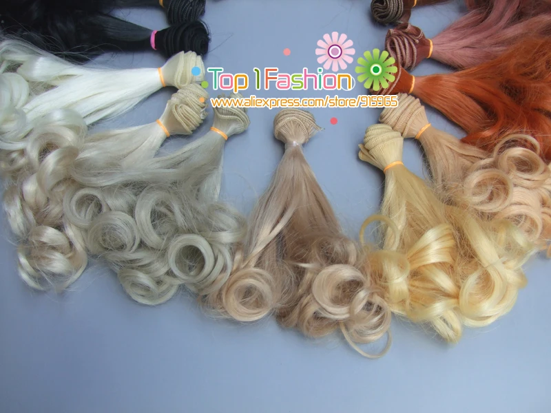 Искусственные волосы для наращивания 15*100 см естественные цвета кукол BJD опт