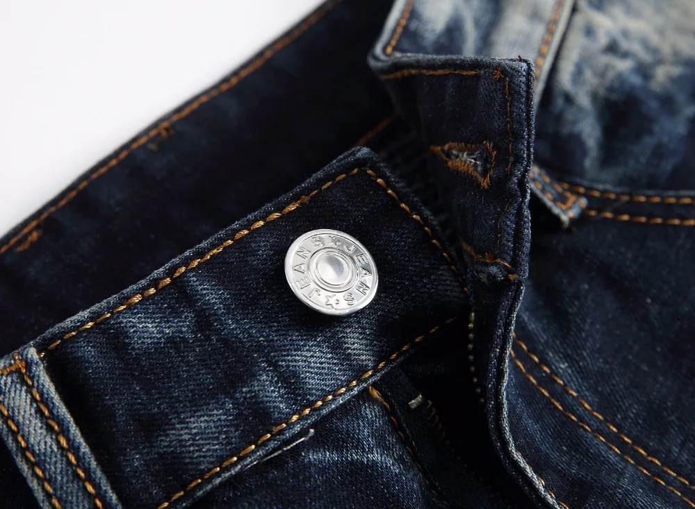 Джинсы мужские зауженные на молнии байкерские прямые брюки в стиле панк темные