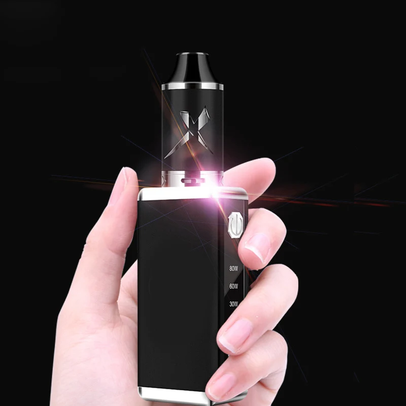 Металлическая 80 Вт электронная сигарета с 2200 мАч батареей Vape ручка сигареты бак