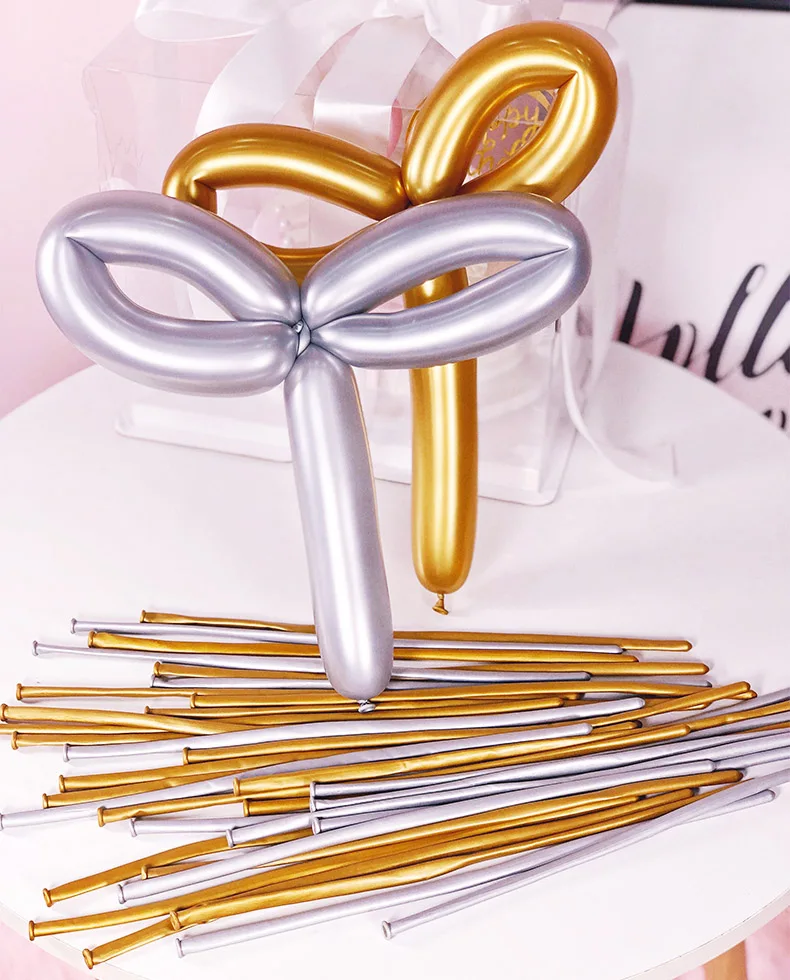 10pcs/lot Metal Long Gold Balloon New 1.8g Metallic Thickening Magic Strip Balloons Dog Baby Boy Girl Birthday Party Favor Toy | Дом и сад