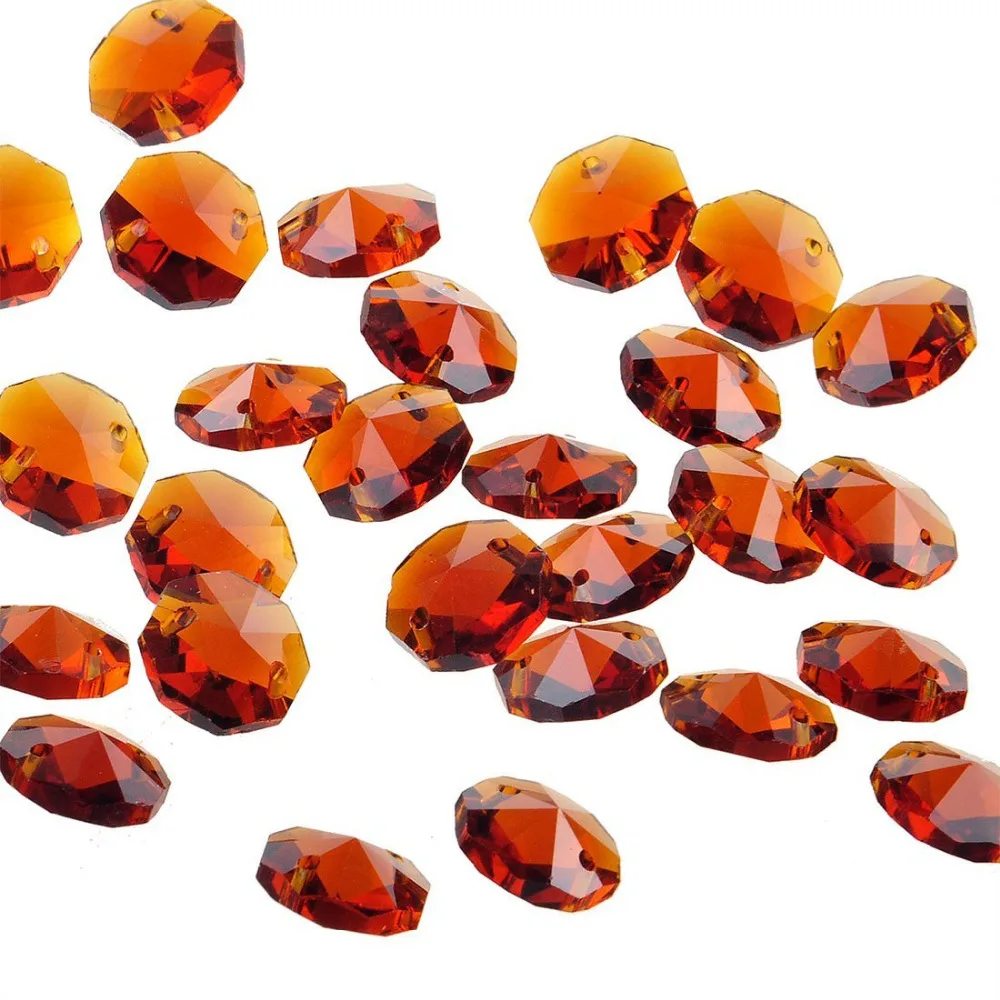 Оптовая продажа! 2000 шт. 14 мм коричневые Хрустальные стеклянные Восьмиугольные