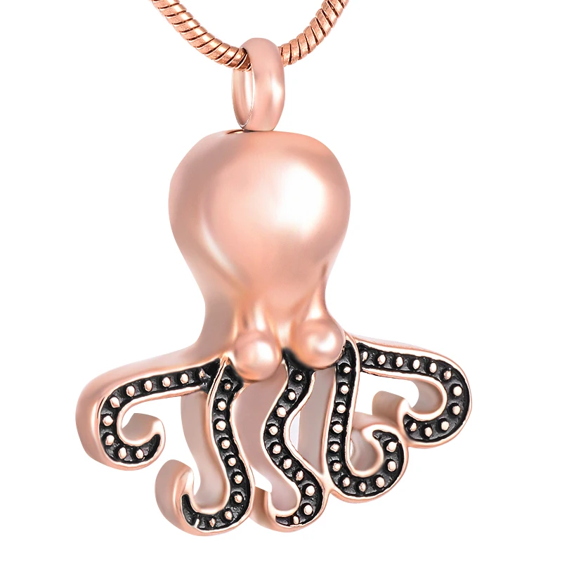 

9304 Free Funnel!!! Octopus Cremation Urn Pendant Male Charm 316L Stainless Steel Ashes Urn Keepsake Jewelry Man's Necklace