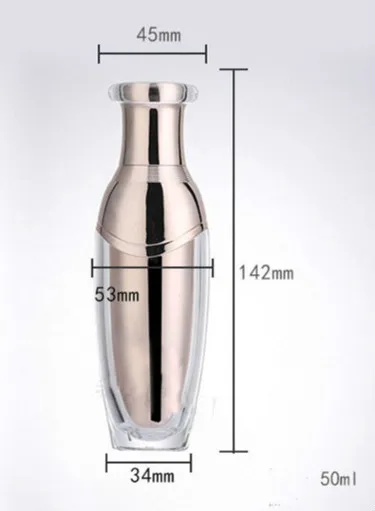 50ml Акриловая банка для крема, 50 г, розовое золото, насос для лосьона, бутылка, эмульсионный насос, 100 мл, контейнер из акрила для косметики, пустая косметическая упаковка, 6 шт - Цвет: 50ml