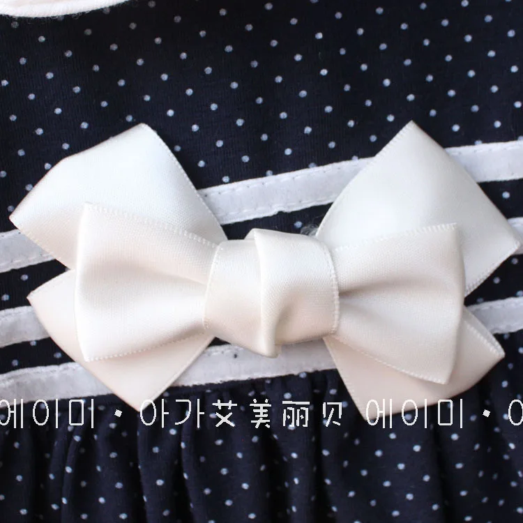 Free shipping 4pc/lot 2013 dress girl summer new Korean girls' dresses princess bow spot for baby girls C0684 | Детская одежда и