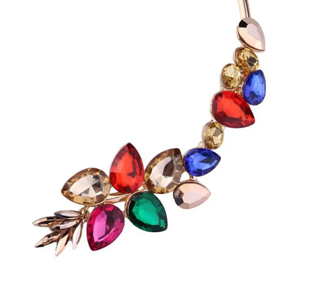 Элегантное ожерелье со стразами колье женское классическое цветочное эффектное