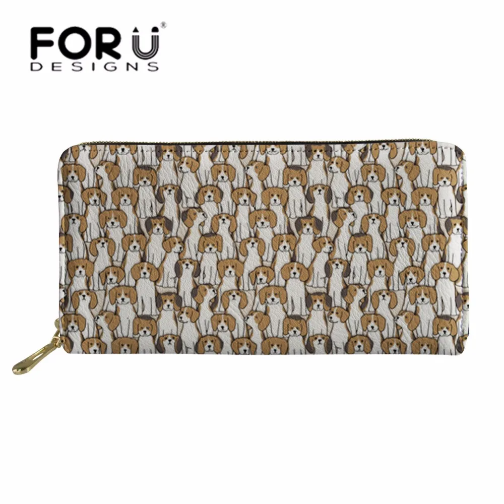 FORUDESIGNS/женские кошельки с милым принтом Длинный кошелек из искусственной кожи