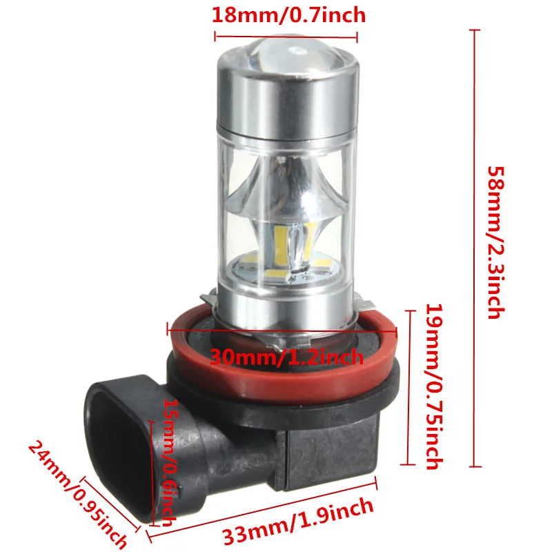 1 шт. H8 H11 12 SMD автомобильный противотуманный светильник 60 Вт 2835 Светодиодный светильник для вождения белый автомобильный двигатель велосипед/ATV головной светильник противотуманный светильник