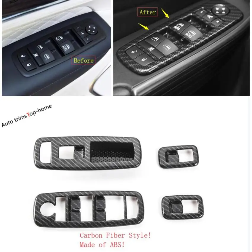 Внутренняя Панель Yimaautotrims из углеродного волокна для Jeep Grand Cherokee 2014 2019 кнопки
