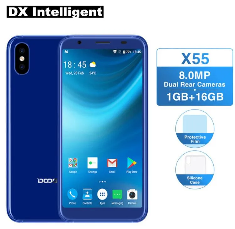 Doogee X55 MTK6580 4 ядра мобильный телефон 5 &quot18:9 Экран 1 ГБ Оперативная память 16 Гб