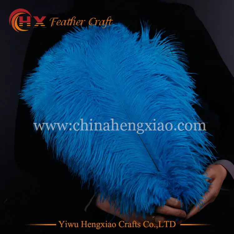 10 шт./лот жесткая Удочка с натуральными бирюзовыми синими страусиными перьями 15 75
