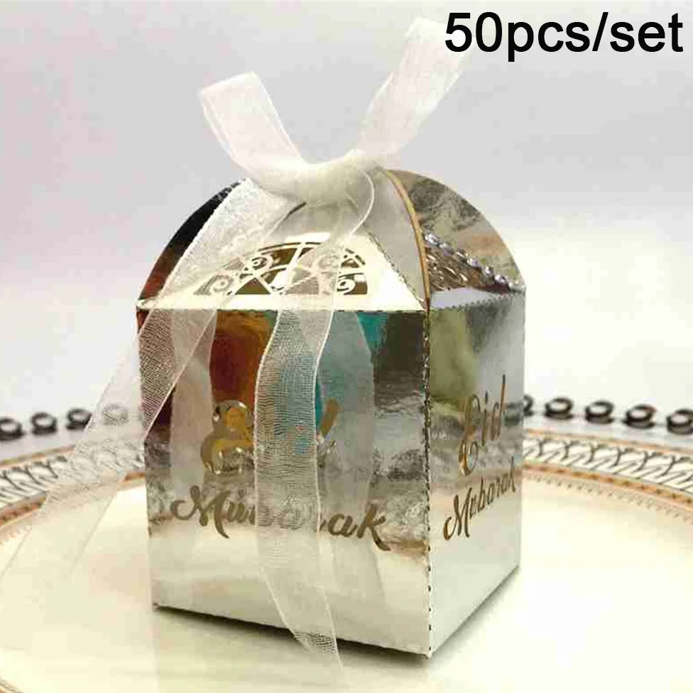 Eid Mubarak Gift OurWarm ИД Мубарак Подарочная коробка мусульманский фестиваль Декор баннер огни деревянная подвеска Исламская мусульманская молитва коврик Рамадан Карим Вечерние - Цвет: Eid Mubarak Gift