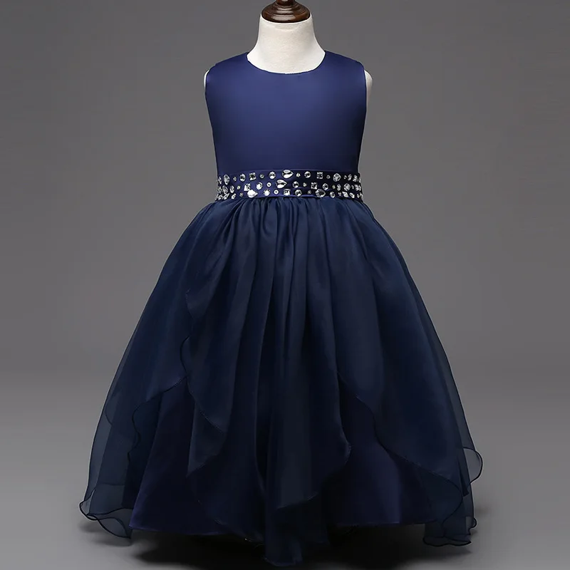 Новые брендовые Платья с цветочным узором и поясом для девочек праздничное