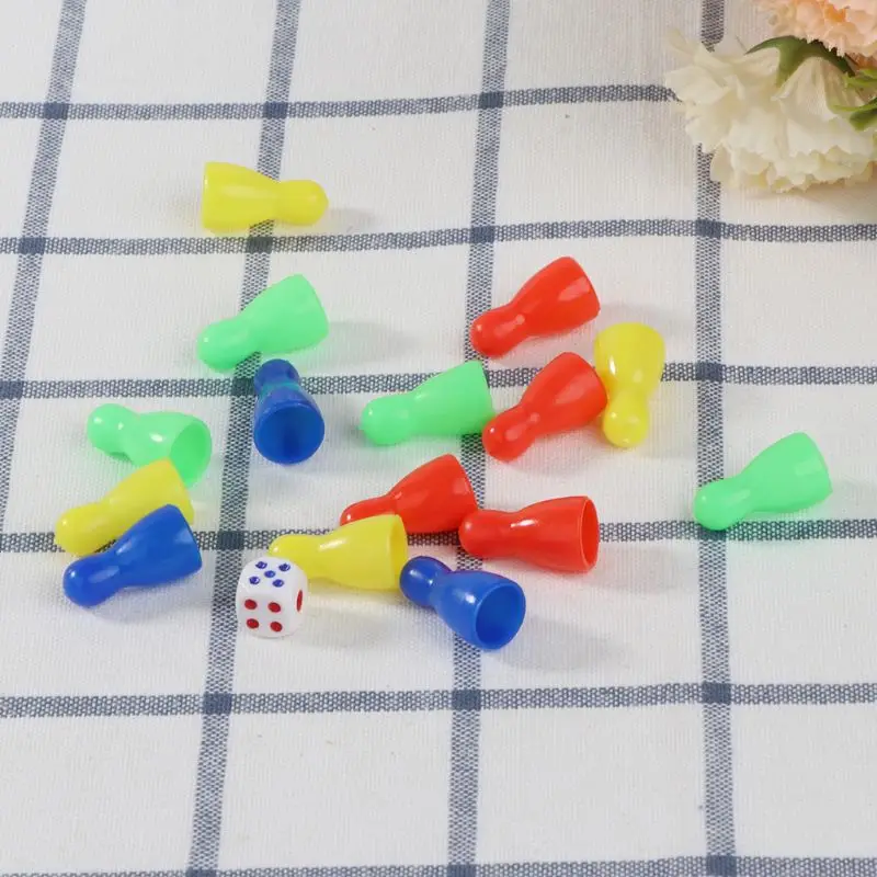 48pcs Checkers Chess Pieces ChessBoard Chessmen Board Game Halma 3 Dices |