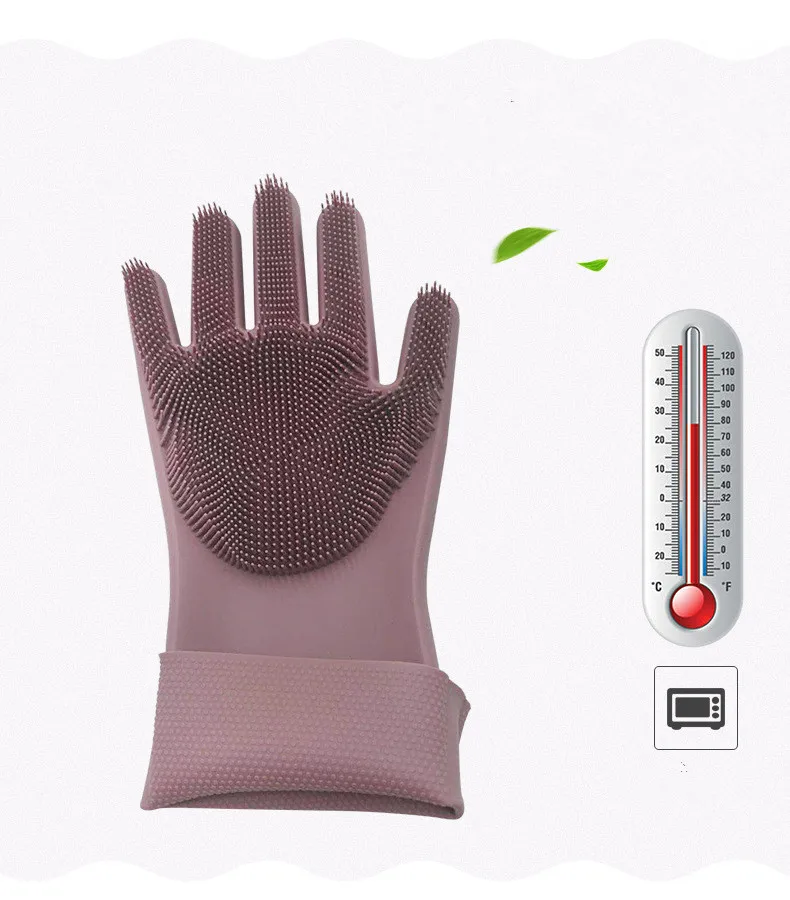 1 пара волшебных силиконовых перчаток для мытья посуды кухонные аксессуары