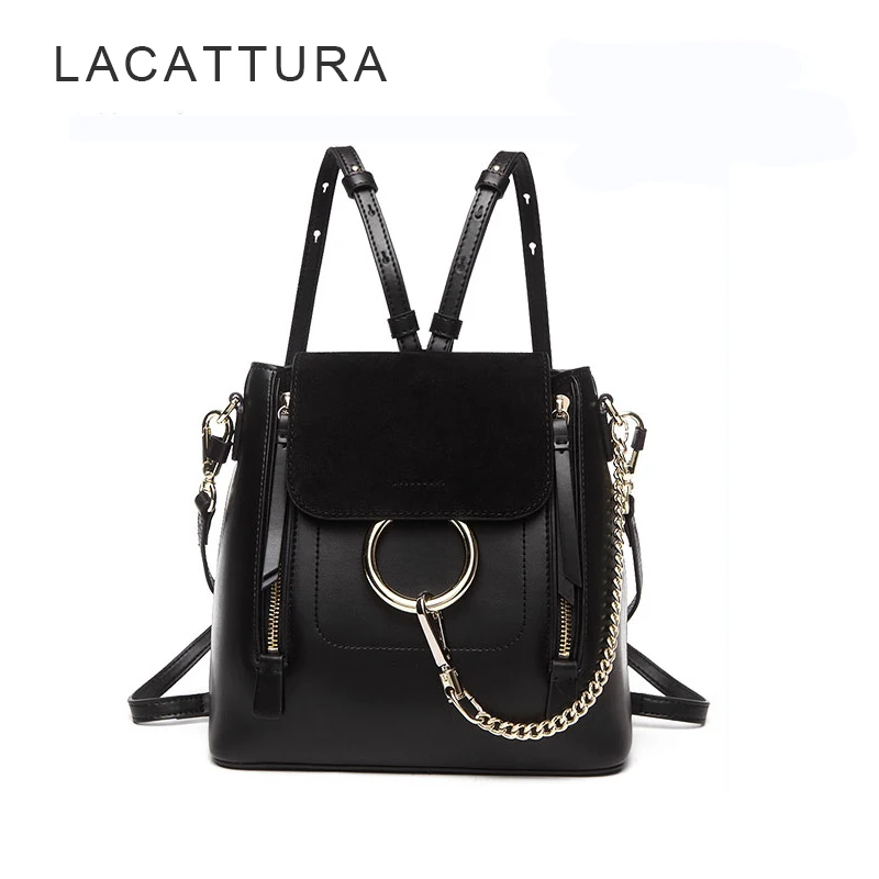 LACATTURA известный Парижский бренд дизайнерский женский рюкзак натуральная кожа