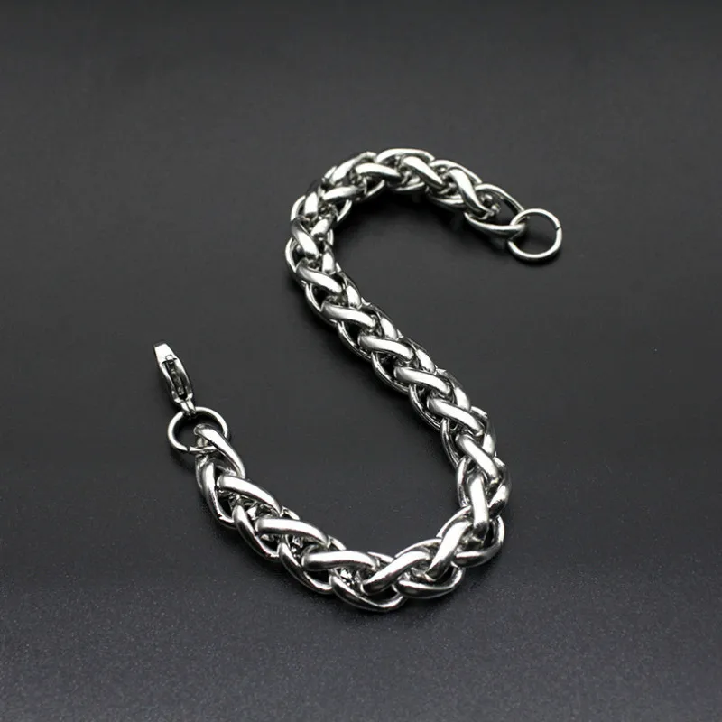 4 мм 6 8 pulseira masculina браслет из нержавеющей стали 316L S. Стальная цепочка на запястье
