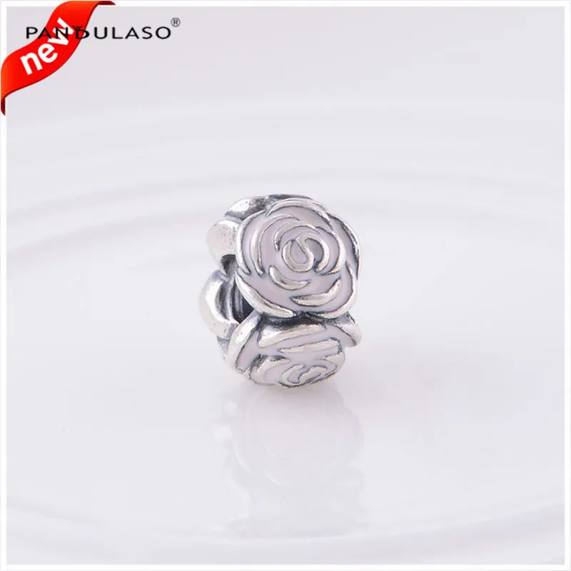 

Pink Rose Spacer Beads for Woman DIY Fashion Charms Fit European silver Bracelets 925 sterling silver jewelry