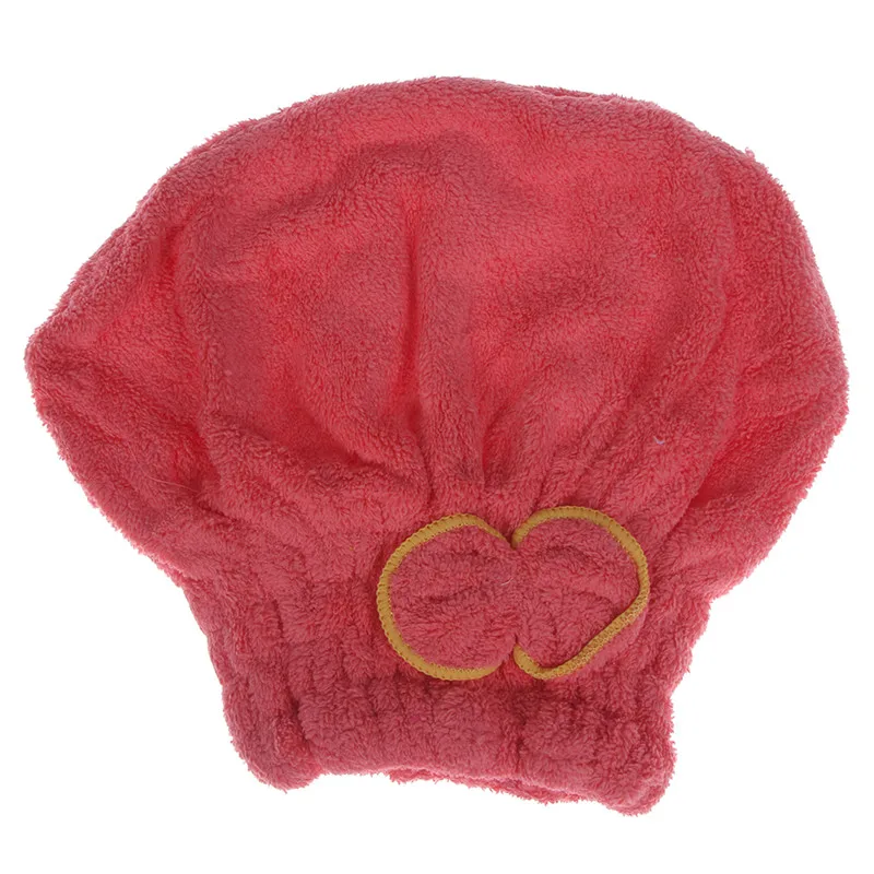 Watermelon red Микрофибра Женская ванная полотенце для волос быстросохнущая шляпа для волос тюрбан Супер Абсорбирующая насадка для душа шапочка для ванной полотенца с капюшоном - Цвет: Watermelon red