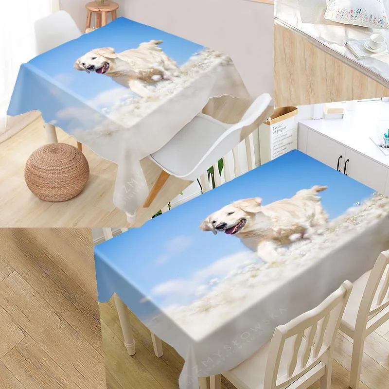 Custom dog animal Table Cover Oxford Waterproof Tablecloth Can Wash The Tablecloths For Kitchen Wedding Hotel Decoration | Дом и сад