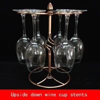 creative design 6 piece wine cup stents not fade bronze color metal bracket