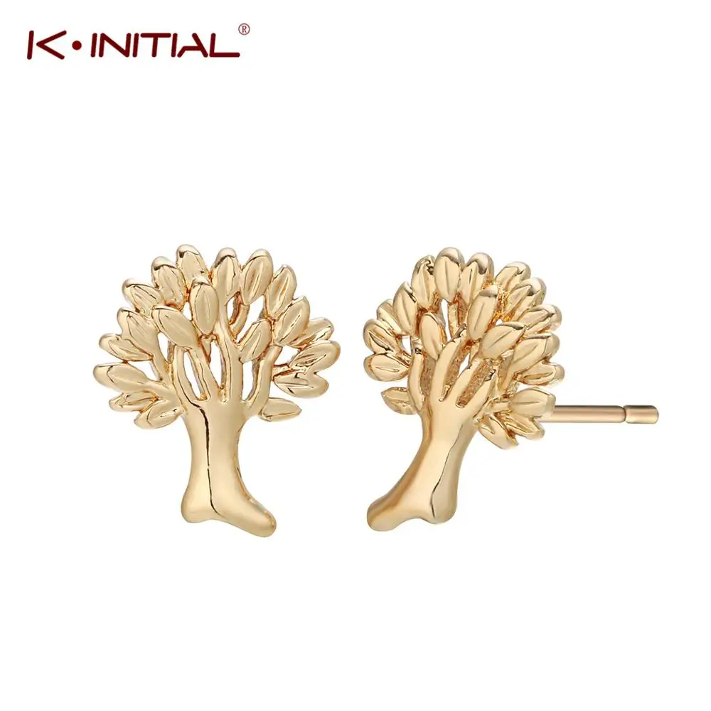 

Tiny Tree Ear Studs Earrings Gold Silver Color Life of Tree Knot Shaped Push Back Earrings for Women Girl Charm Party Jewelry