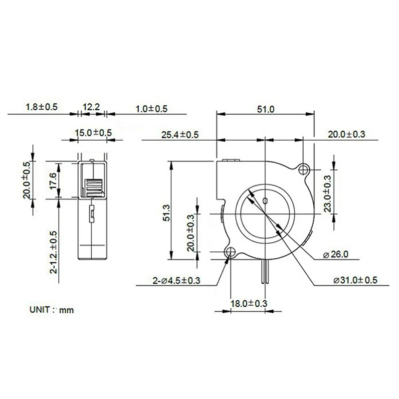 50*50*15 DF5015SM DC 12 В вентилятор радиальный охлаждения для 3D принтера