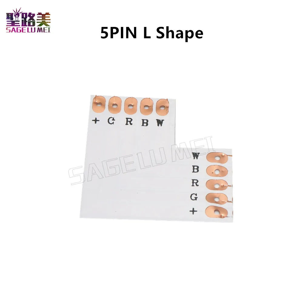 5pin L Shape 12mm 100 шт. 2 3 4 5pin светодиодные ленты клип RGB один цвет светодиодные полосы разъем без пайки L для 8 мм 10 мм 12 мм ширина 2835 5050 ленты - Цвет: 5pin L Shape 12mm