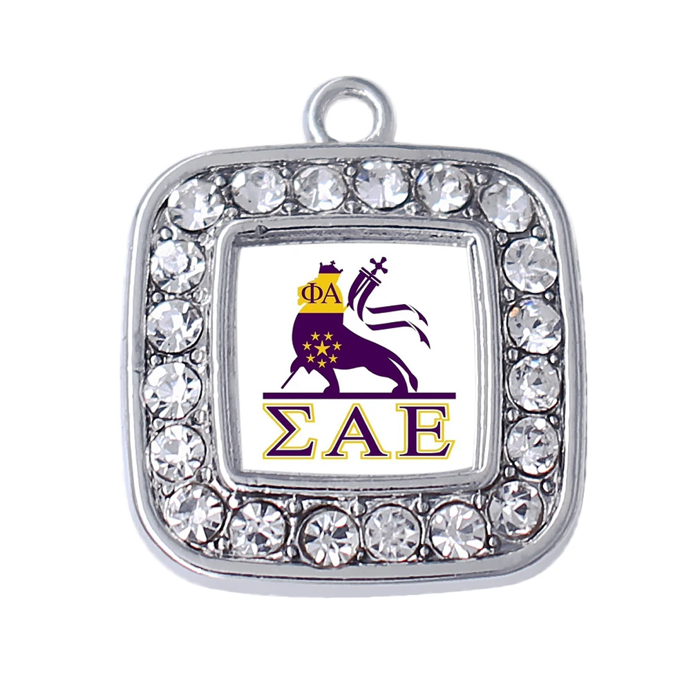 Модная инкрустированная кристаллами металлическая греческая буква PHI ALPHA & SIGMA