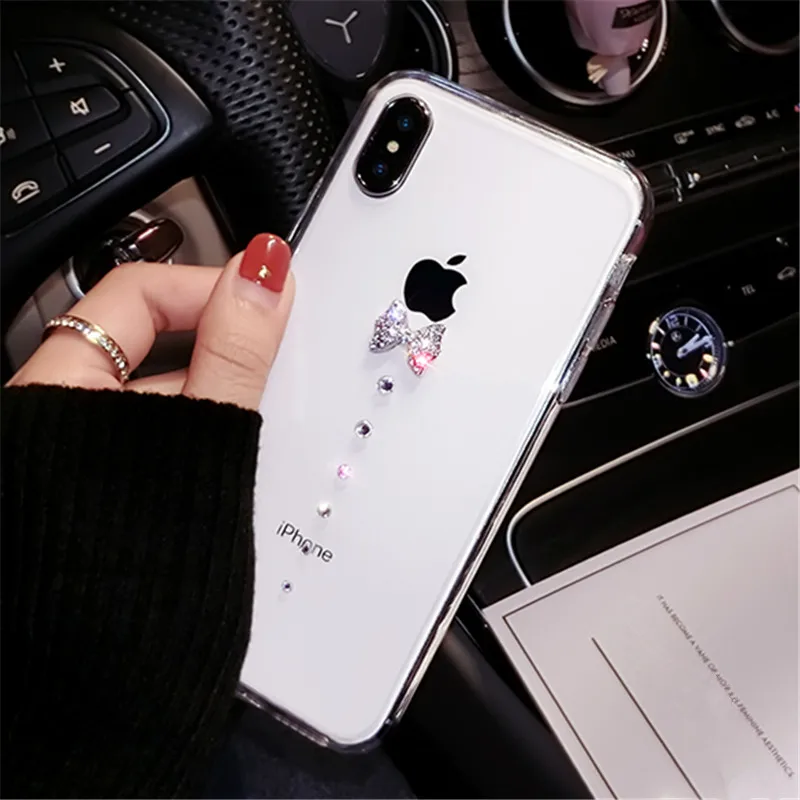 Для Samsung S6 S7 edge S8 S9 S10 plus Note 4 5 8 9 Блестящий женский милый прозрачный мягкий чехол