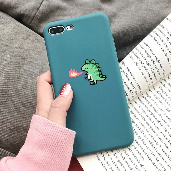Style 2 Милый мультяшный чехол для телефона для iphone 8 Plus 6 6S 7 X с милым динозавром для iphone Xs max XR Capa - Цвет: Style 2