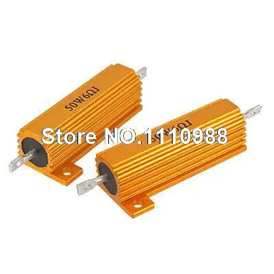 

2 Pcs Electrical Aluminum 50W Power Resistors 5% 6 Ohm