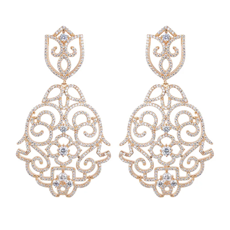 Высококачественные брендовые прозрачные белые висячие серьги с микро закрепкой