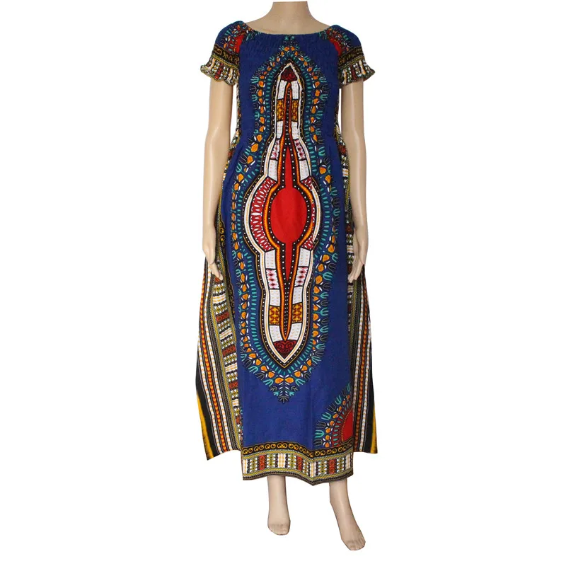 Band Mr Hunkle Vintage Women's Dashiki Dress Petal Sleeve African Print Maxi Vestidos Long Dresses For Women | Женская одежда