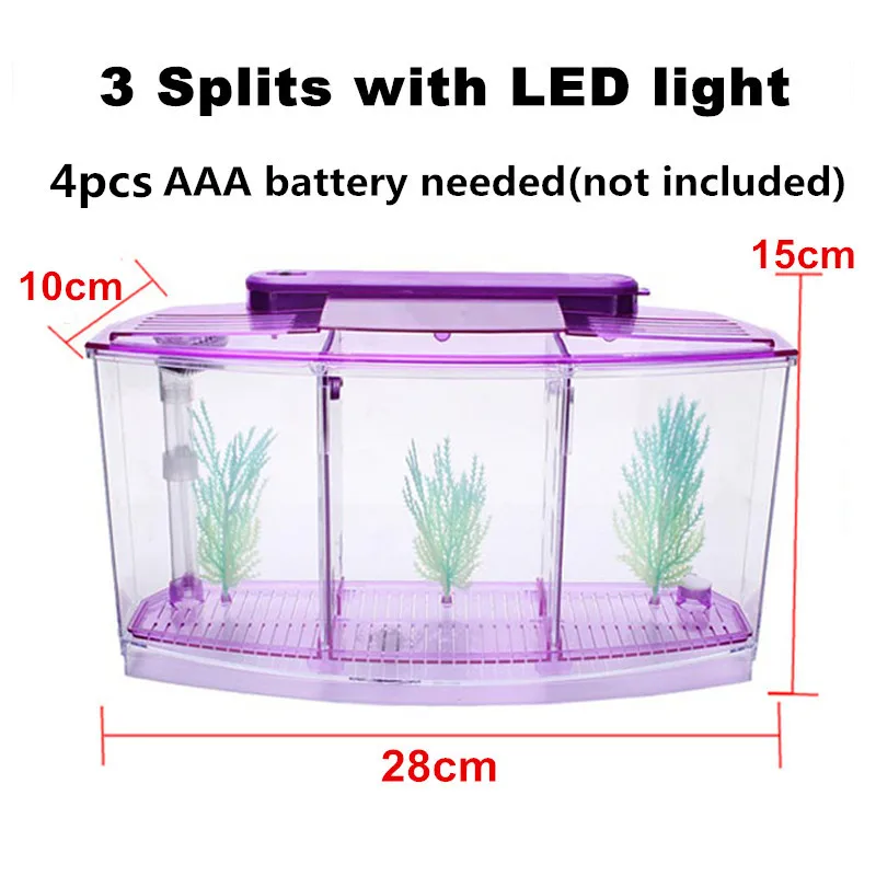 Акриловое волокно 3 спилок аквариум Betta Fish чаша светодиодный светильник