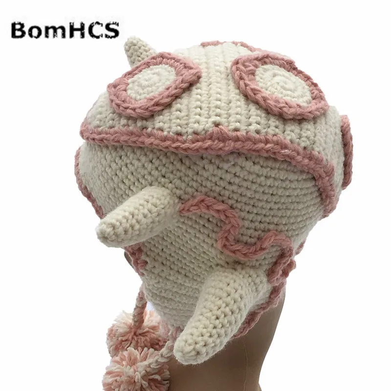 BomHCS вязаная шапка с забавными дьявольскими рожками Зимняя Толстая
