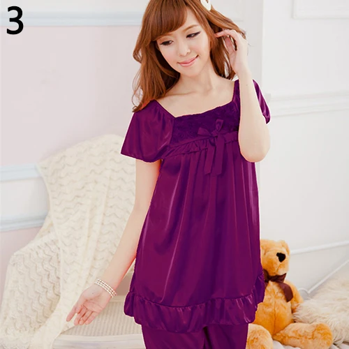 2 шт. женская ночная рубашка повседневная одежда для сна рубашки + шорты штаны