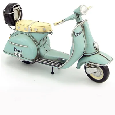 blue with wheel Vespa модель розовый синий vintag 1955 Италия старый автомобиль металлическая игрушка 2 колеса мотоцикл 1:12 Модель двигателя для bjd Blyth кукла фотография - Цвет: blue with wheel