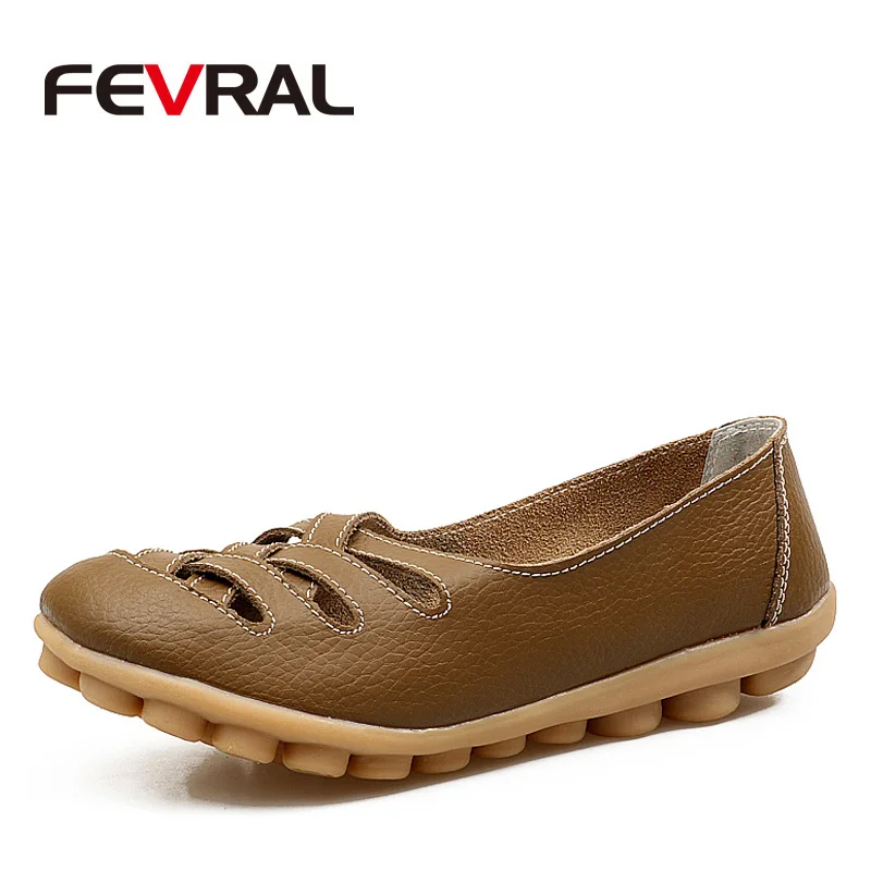 Khaki FEVRAL/Женская обувь Туфли-оксфорды из коровьей кожи на плоской подошве в стиле суперзвезды; большие размеры 35-42 женские лоферы; коллекция года; повседневная обувь Летняя обувь - Цвет: Khaki