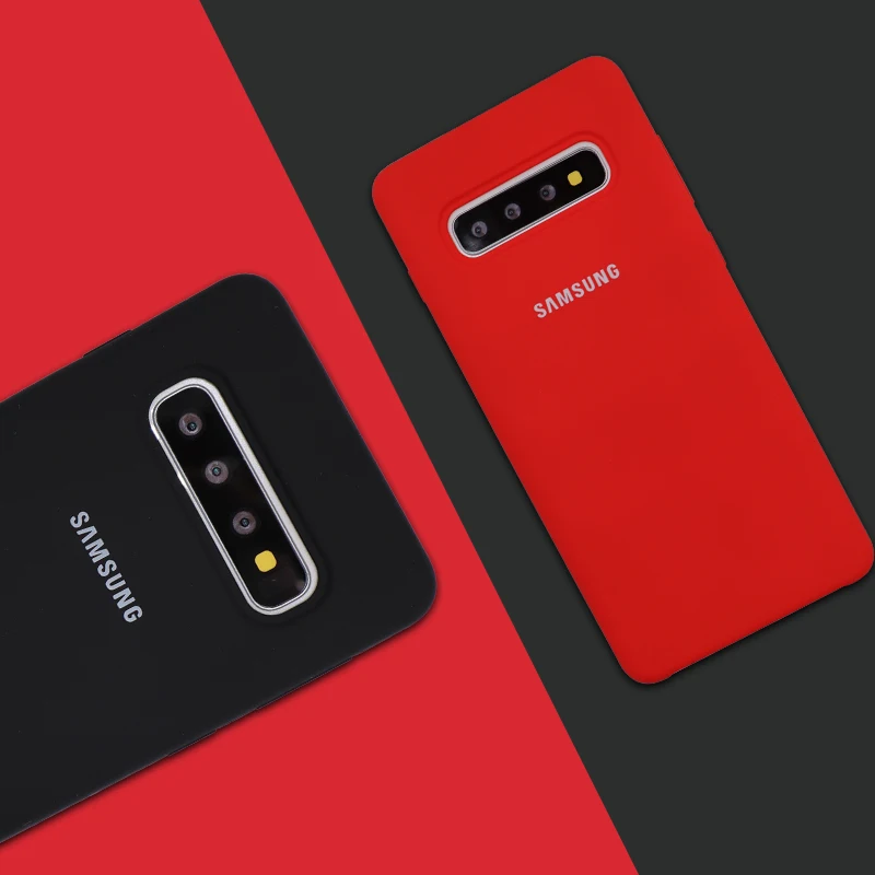Оригинальный samsung Galaxy S10 плюс жидкость силиконовый чехол шелковистой мягкой