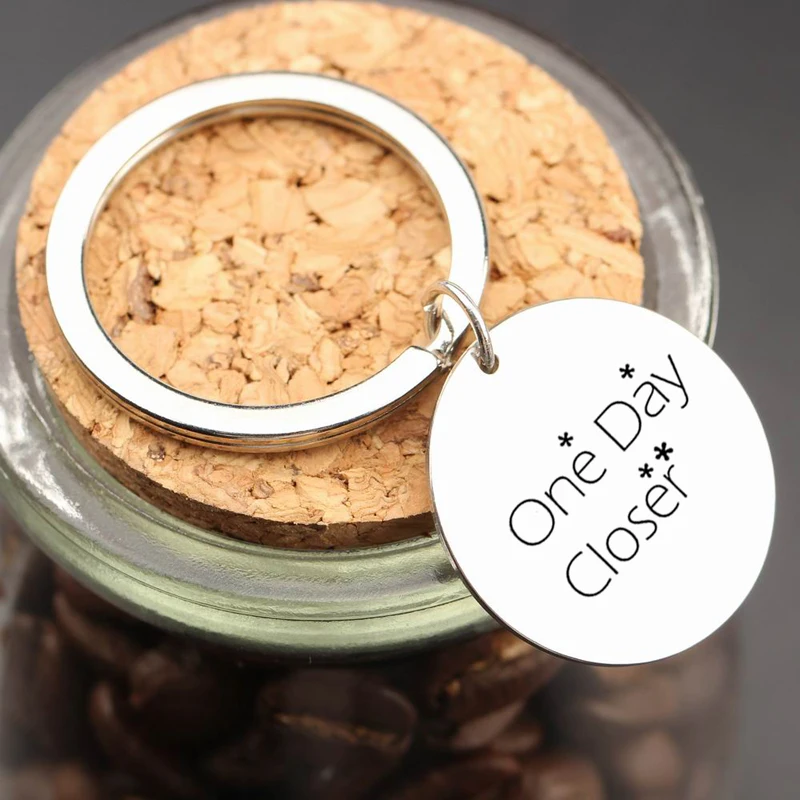 Engraved One Day Closer Gift For Good Long Distance Couple Keychain Hand Stamped Men Women Fashion Jewelry Key Pendant | Украшения и