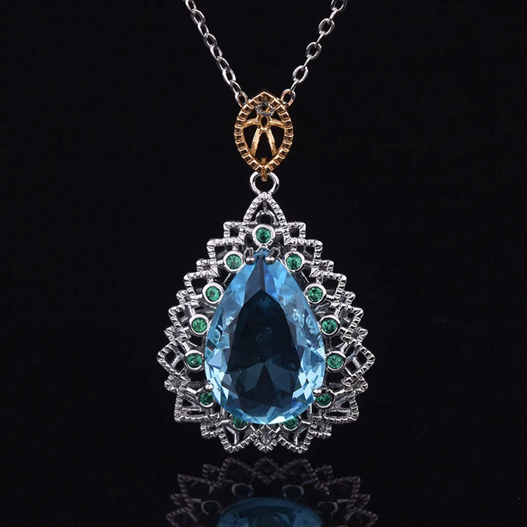 Простое металлическое ожерелье из НАТУРАЛЬНОЙ МЕДИ небесно-голубого