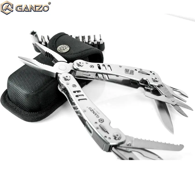 Ganzo G301H, G301-H, многофункциональные плоскогубцы из нержавеющей стали, с подарочным черным чехлом, складной нож из нержавеющей стали, плоскогубцы, инструмент