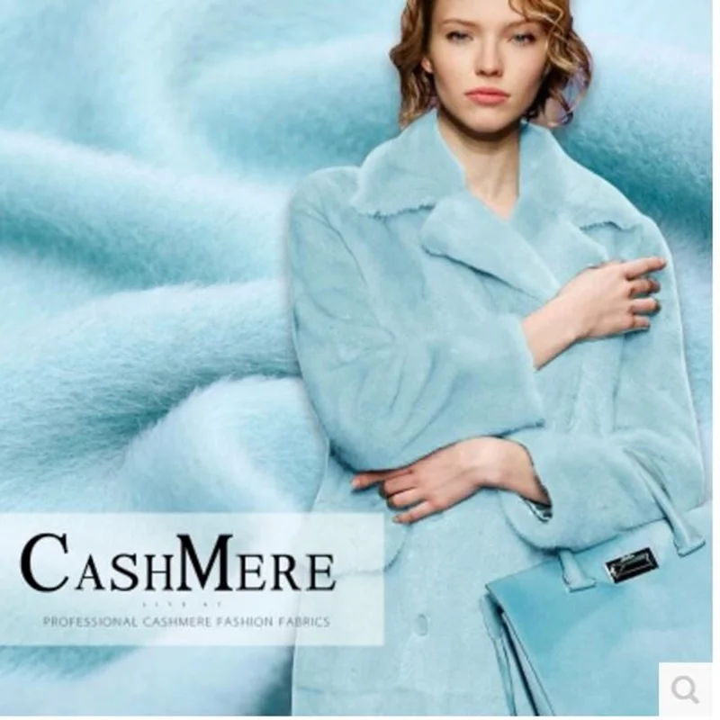 Синяя Длинная шерстяная ткань Осеннее и зимнее пальто 722 г на метр|clothing fabric|cloth